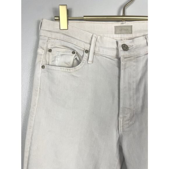 Mother The Insider Crop Fray Blow by Blow Khaki Size 28 Distressed - Picture 9 of 12